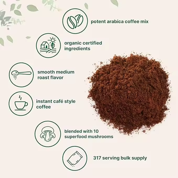 Hot Sale Wholesale and customized Label OEM Mushroom Coffee 7 in1 Blend Powder Privita Label Coffee Mushroom Coffee Powder