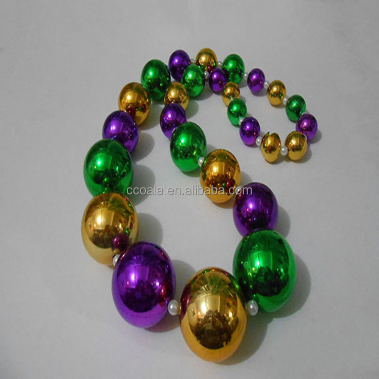 Mardi Gras Handstrung Jumbo Ball Beads Mardi Gras Bourbon Street Mardi Gras Beads