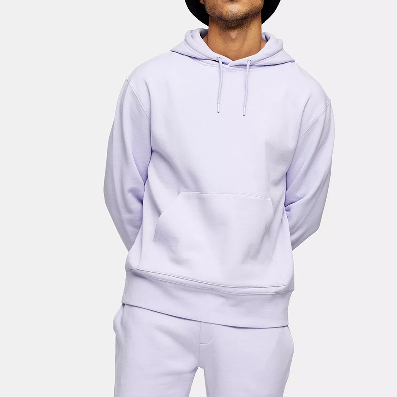 Wholesale Pastel Color Plain Pullover Hoodies Unisex French Terry Cotton Custom Men's Hoodies