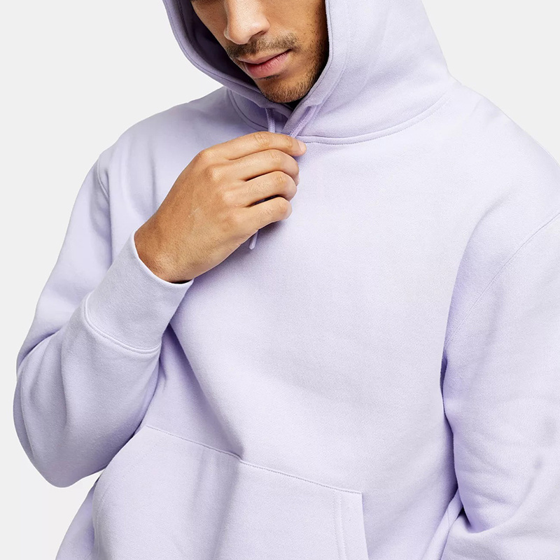 Wholesale Pastel Color Plain Pullover Hoodies Unisex French Terry Cotton Custom Men's Hoodies