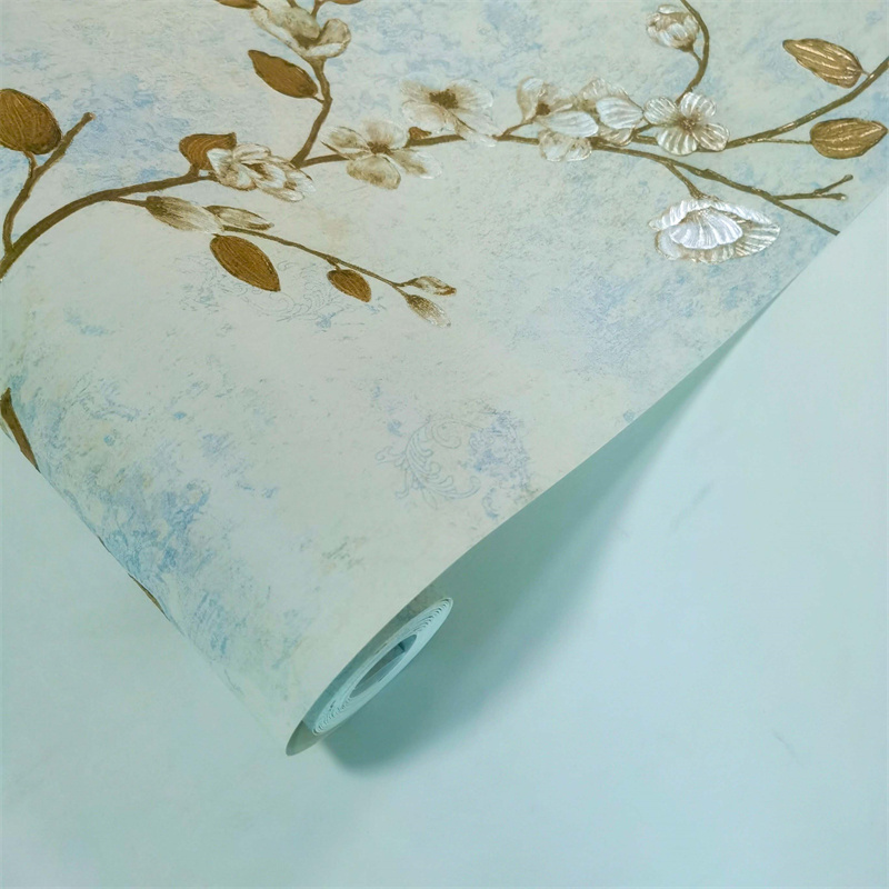 Waterproof PVC Non-Self Adhesive Floral Decorative Wallpaper For Bathroom Kitchen