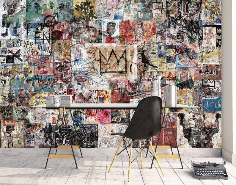 Crazy Funky Wallpaper Graffiti Wall Mural Maximalist Wallpaper Street Art Accent Wall Decor Urban Art Abstract Paintings Wall