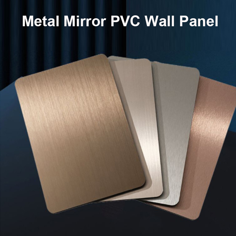 Bamboo Charcoal Wood Veneer Metallic Wall Panel PVC Foam Board Metal Look Wall Panel