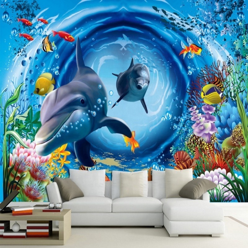 Ocean View Wallpaper Foam Bricks Wallpaper Sky Blue 3D Brick Wall Sticker Pattern Wallpaper