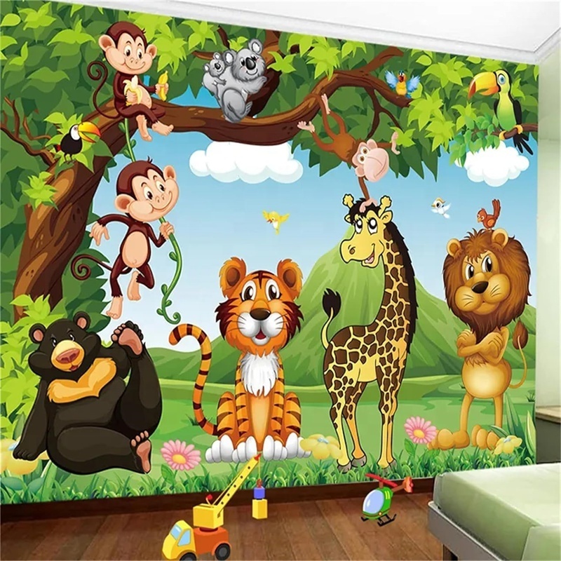 Wall Murals Wallpaper for Kids Room Cart Ceiling Wall Paper 3D Mural Wallpaper Sky Carved Wood Mural Wall Art