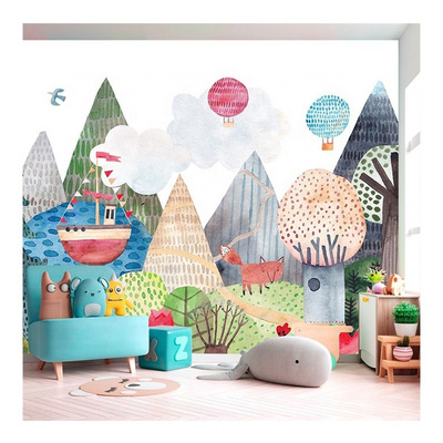 Self-adhesive Bright Wallpaper 3D Mural Wallpaper for Girls Kids Room Decoration Wallpaper Children