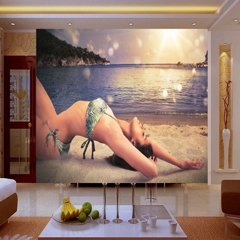 Custom Design Peel And Stick Wallpaper Beautiful Women Wallpapers Image Laminated Wallpaper