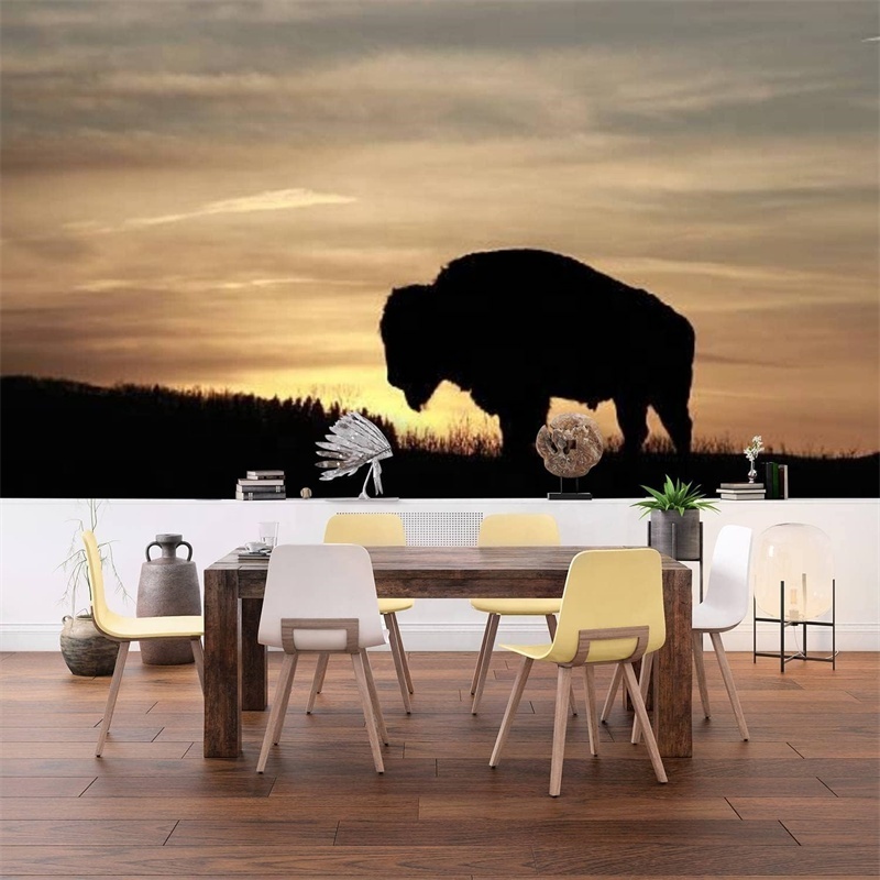 Safari Jungle Animals Wall Mural Self-adhesive Kids Wallpaper 3D Bedroom Murals