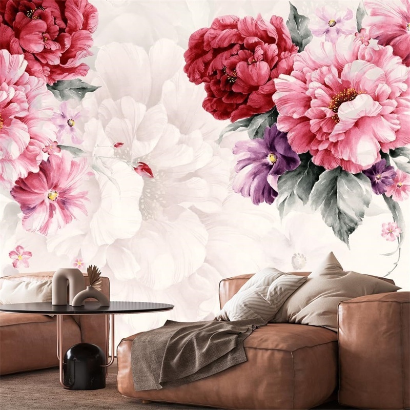 Wall Mural for Outdoor PVC Wallpaper Sticker Self-adhesive Wall Mural Peonies