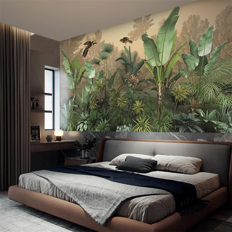 3D Mural Wall Forest Wall Murals Nature 3D Monstera Wallpaper Flower Mural