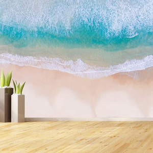 Turquoise Waves Beach Wall Mural Wallpaper Sea Beach Aerial View Wallpaper Seasacpe Island Landscape Blue Wave Wallpaper