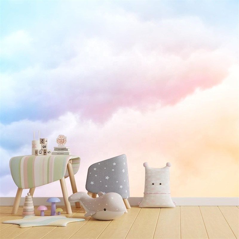 Cloud Wallpaper Self-adhesive Colorful Wallpaper Pink Princess Wallpaper