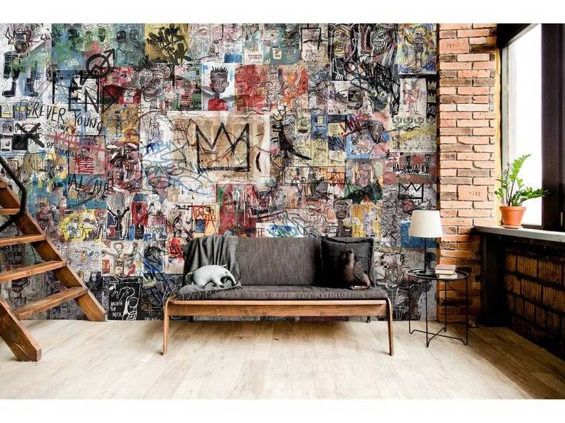 Crazy Funky Wallpaper Graffiti Wall Mural Maximalist Wallpaper Street Art Accent Wall Decor Urban Art Abstract Paintings Wall