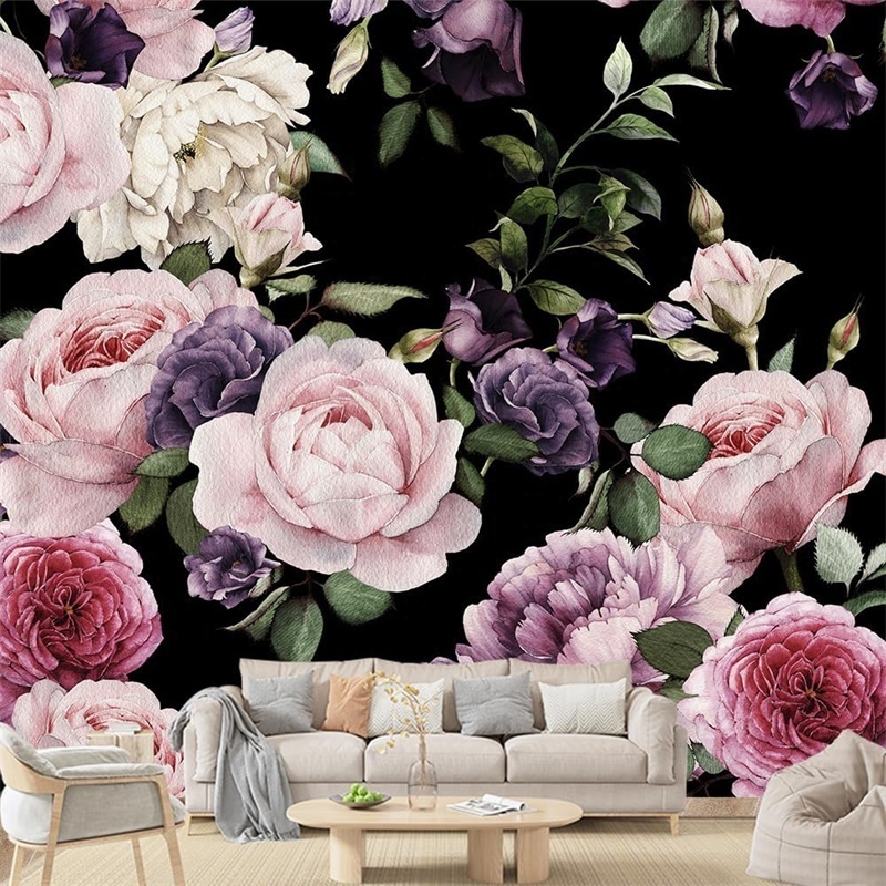 Wall Mural for Outdoor PVC Wallpaper Sticker Self-adhesive Wall Mural Peonies