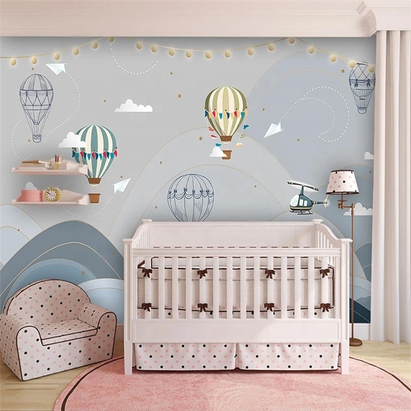 Baby Room Wallpaper Self-adhesive Kids Wall Murals Photos Background Wallpaper