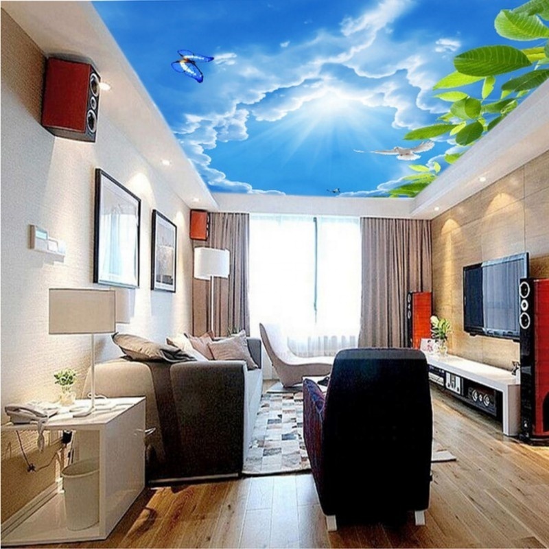 Ceiling Wallpaper Home Decoration Self Adhesive Waterproof 3D Foam Wallpaper Stitch Wallpaper