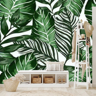 3D Mural Wall Forest Wall Murals Nature 3D Monstera Wallpaper Flower Mural