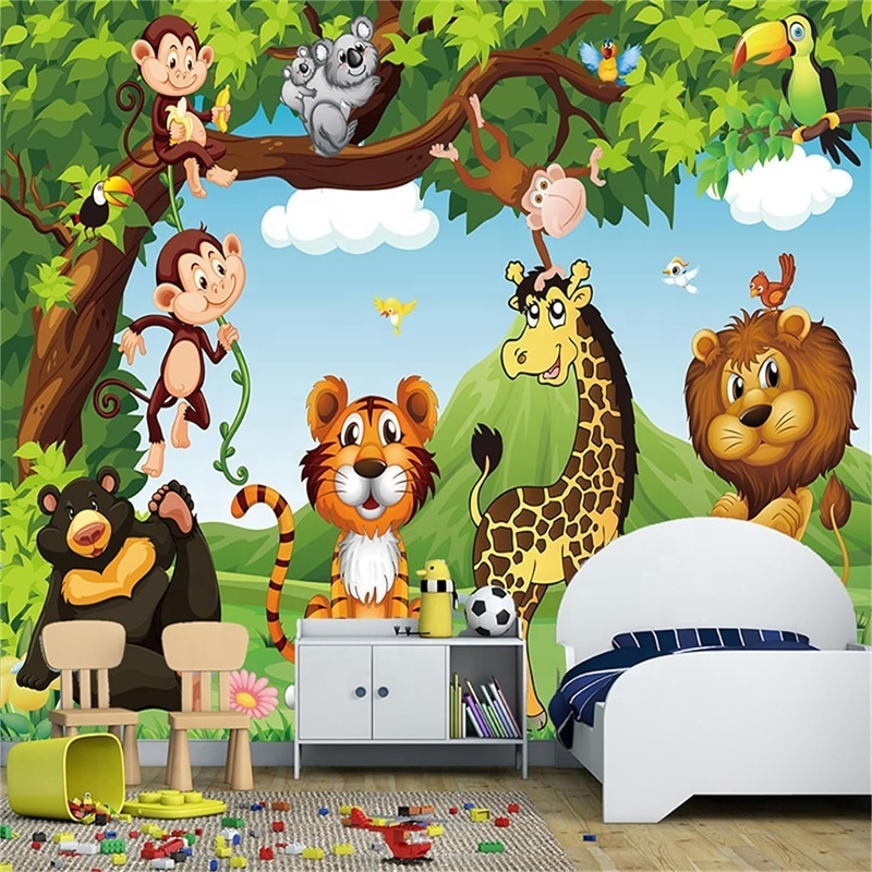 Self-adhesive Boys Wallpaper Cartoon Wall Mural 3d Animated Wallpaper Room Decoration Wallpaper