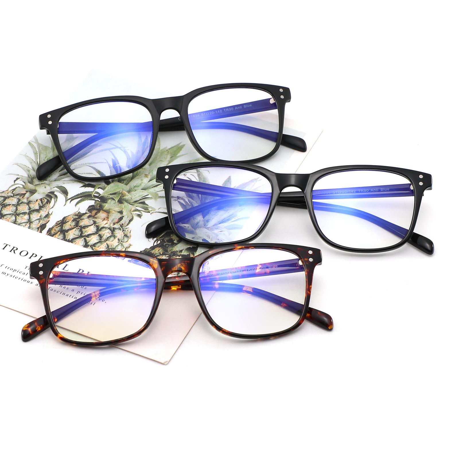 Wholesale eyeglasses TR 90 frame 2022 optical glasses anti blue light lenses protect eye glasses