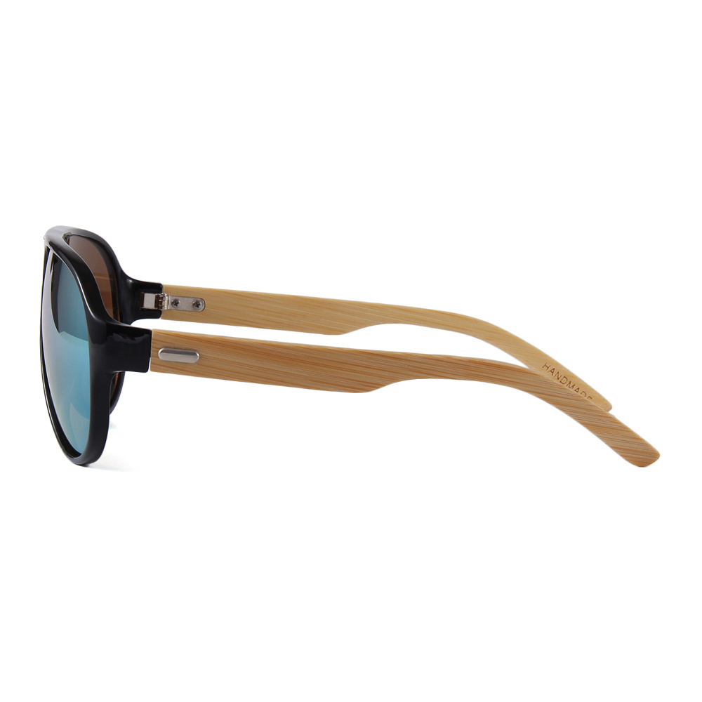 Bamboo material temple with pc frame italy design ce lentes de sol bamboo sunny sunglasses