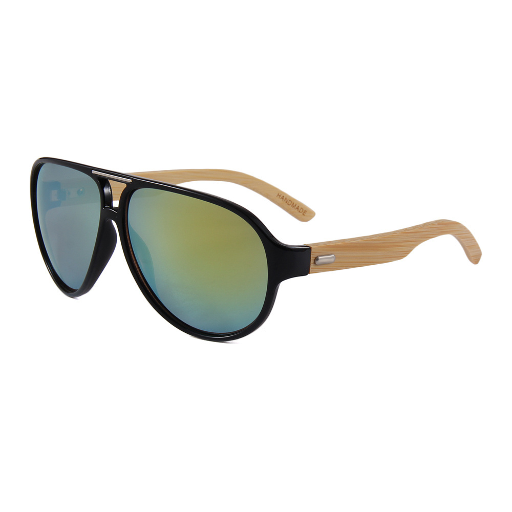 Bamboo material temple with pc frame italy design ce lentes de sol bamboo sunny sunglasses