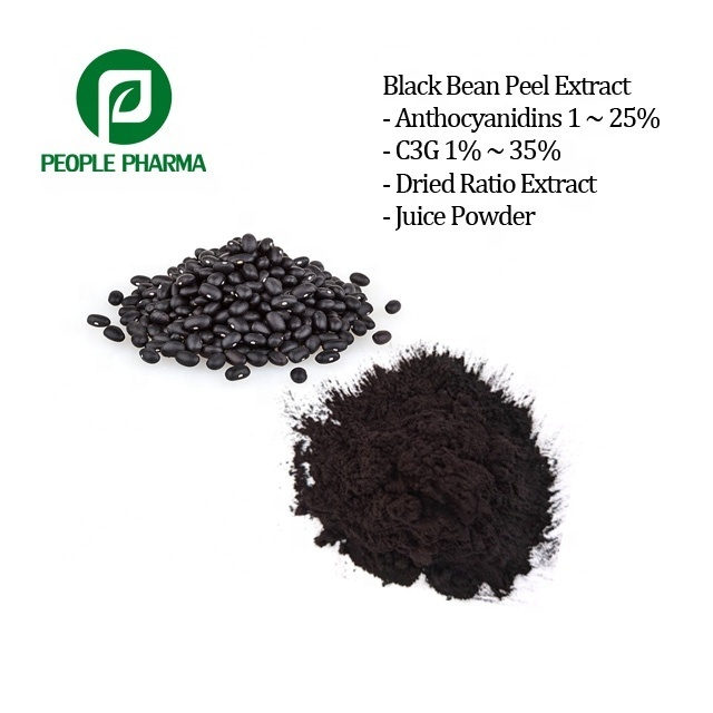 Black Bean Peel Extract 25% Anthocyanidins Black soybean Powder