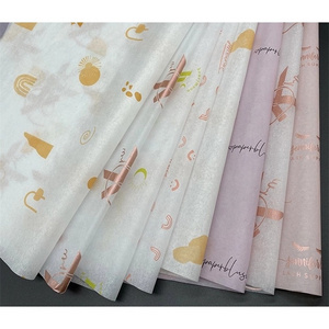 Custom logo Thin Tissue Paper hot stamping foil OEM design gift paper wrapping customize paper