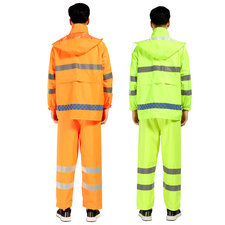 Oxford Polyester Traffic Security Waterproof Reflective Safety Raincoat Jacket