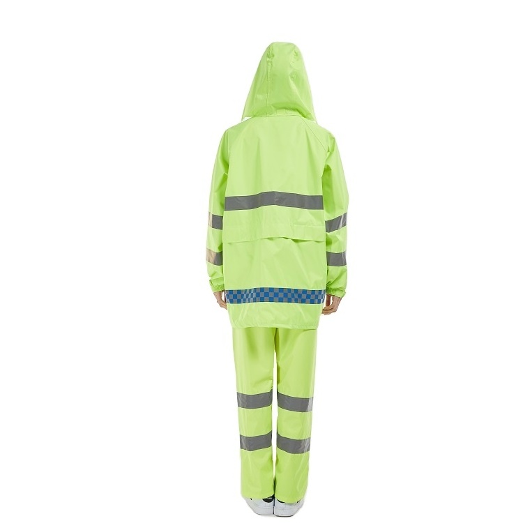 Oxford Polyester Traffic Security Waterproof Reflective Safety Raincoat Jacket