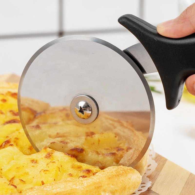 10cm stainless steel pizza wheel cutter with pp handle round plastic pizza wheel cutter Server