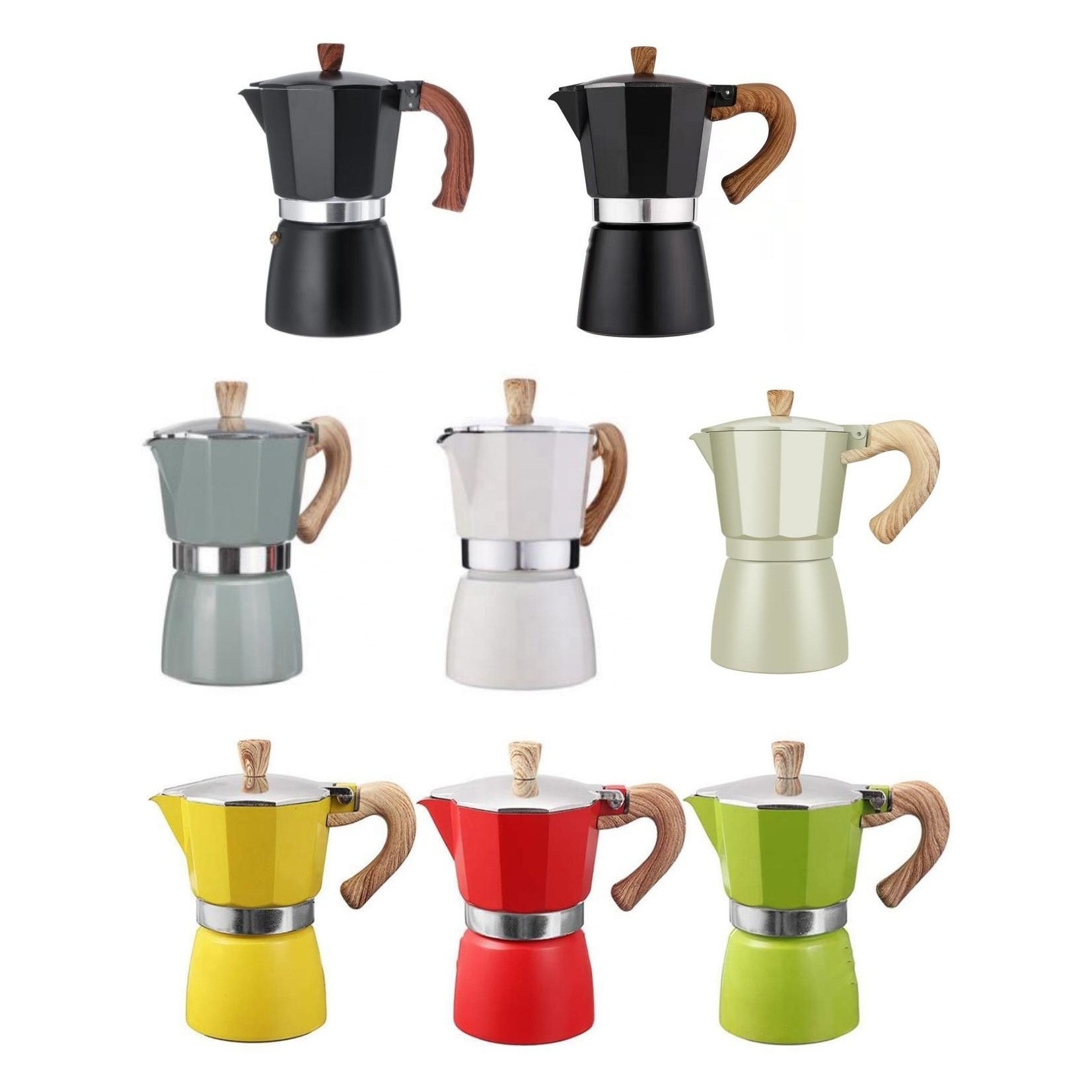 3 cup coffee pot aluminum Italian outer 150ml espresso maker Induction cooker stovetop coffee maker bialetti moka pot