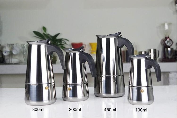 stainless steel Italian espresso stovetop coffee maker Moka Pot