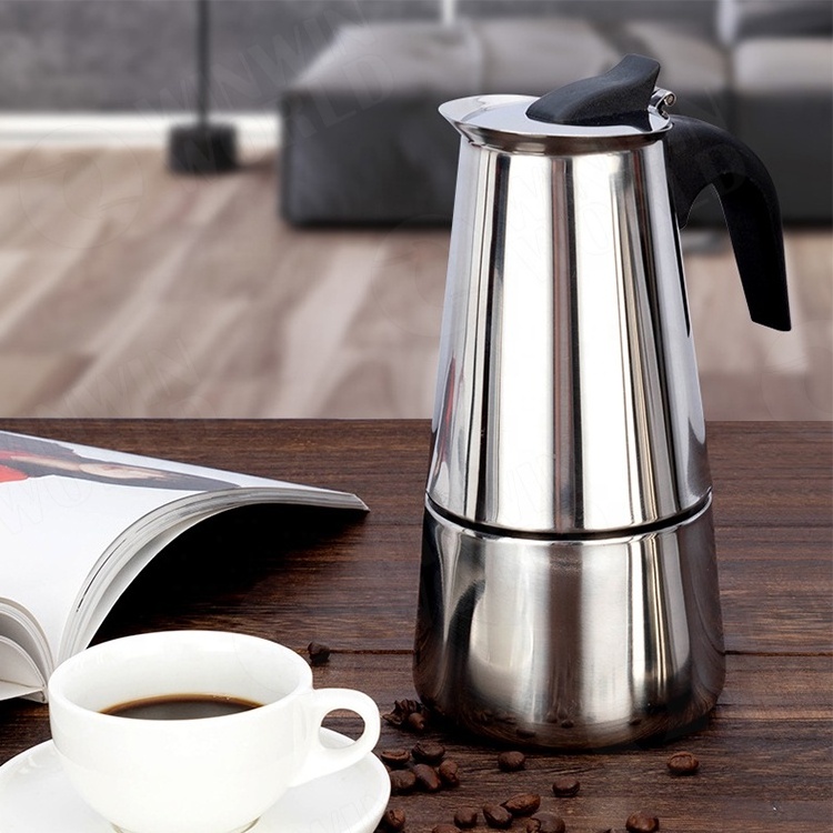 stainless steel Italian espresso stovetop coffee maker Moka Pot