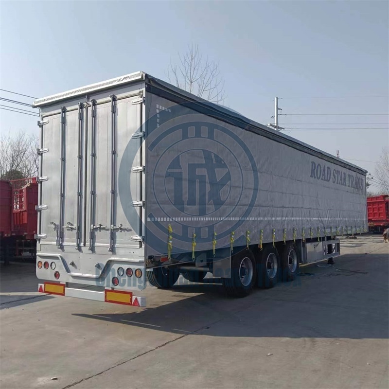 3 Axles 33 Tons Load Cars Exhibition Side Curtain Mobile Stage Trailer