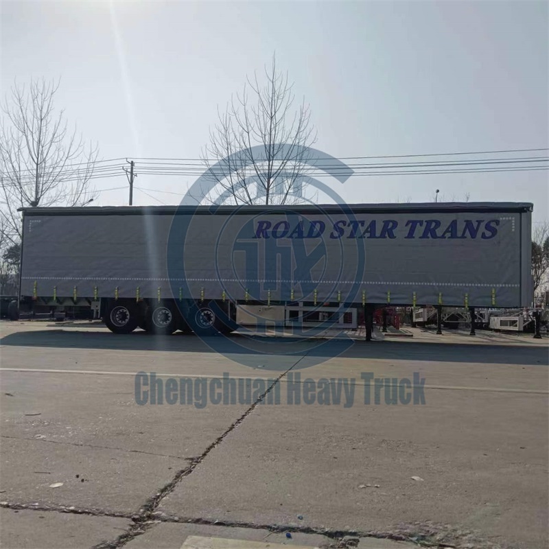 3 Axles 33 Tons Load Cars Exhibition Side Curtain Mobile Stage Trailer