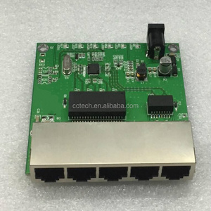 AI realtek chipset solution 78*78mm mini 5port 10/100mbps data switch ethernet pcb module for embedded system data switching