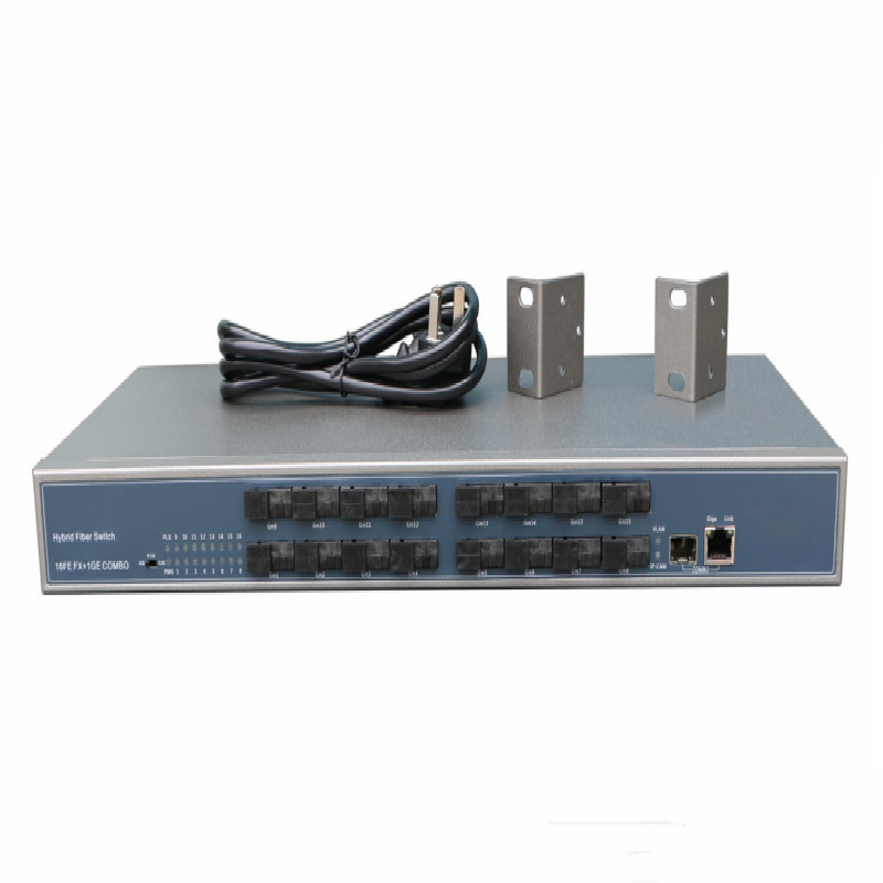 with 2 port 1000mbps rj45 2 gigabit combo rj45/sfp rack mount fc sc 16 port fiber switch