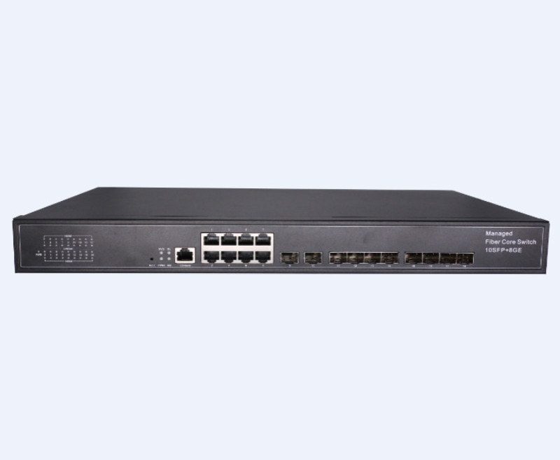 10 port sfp 8 rj45 1 Console L2 Managed Fiber Optic Media Converter 10/100/1000M Optical Fibre Switch 18 ports