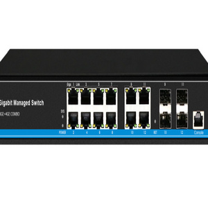 12 port gigabit managed switch 8 poe 4 combo sfp rj45 L2 manageable switch poe 8 port