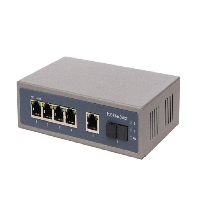 OEM 5v 9v 12v 15v 5 port fibre network switch with 1 port fiber optic sc uplink