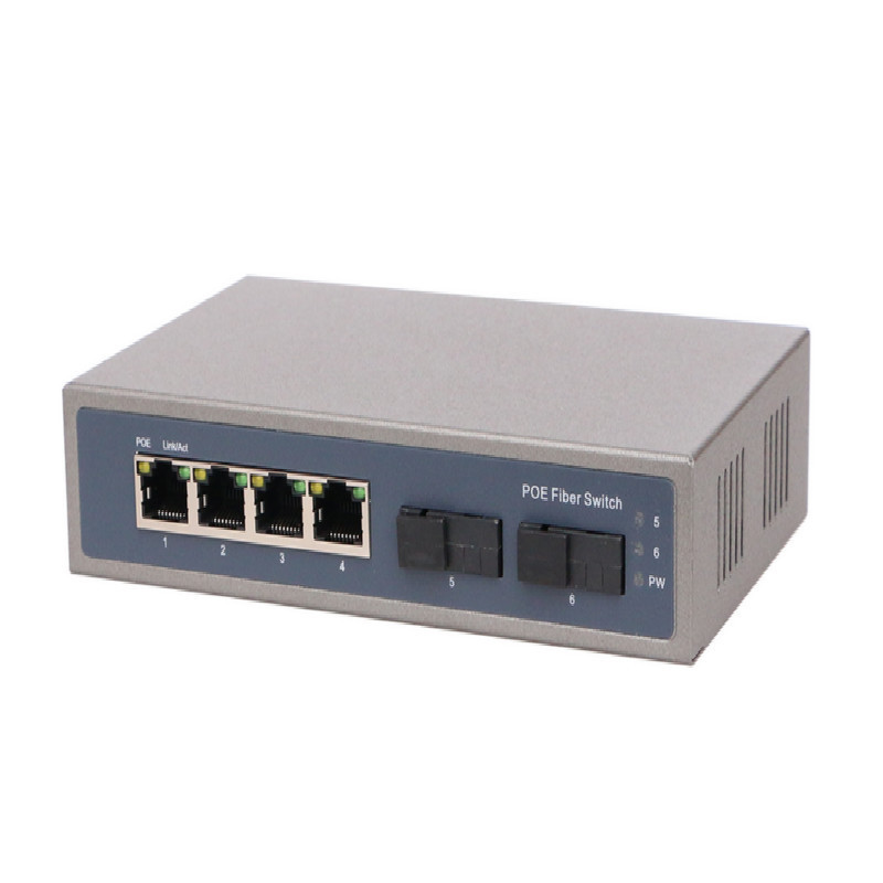 Factory 4+2 fiber sc port ethernet switch 12v