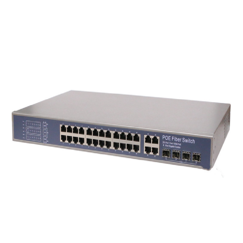 250m 400m long distance poe 24 port power over ethernet poe switch with 4 gigabit copper/sfp combo uplink