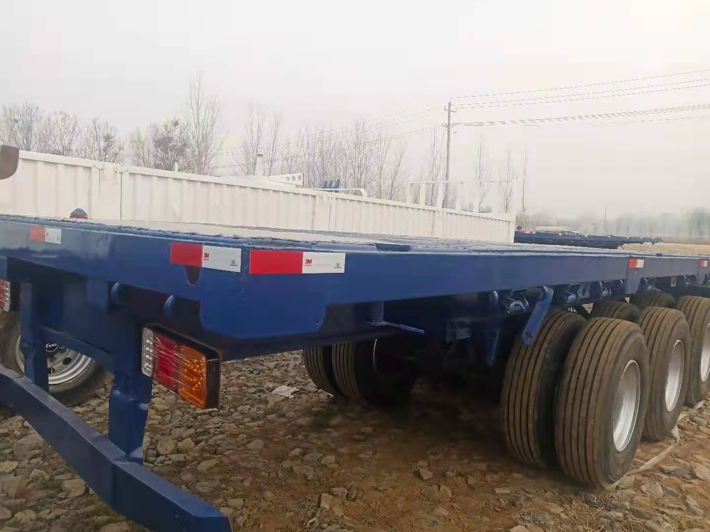 Brand New Semi-trailer 3-axle Flat bed Semitrailer 40ft 20ft Container Logistic Transportation Truck 40ton Semi trailer