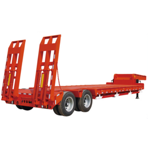 Heavy Goods 3 Axles Lowbed Flatbed Semi-trailer Detachable Gooseneck Semi Trailer Lowbed With Lifting China Manufacturer