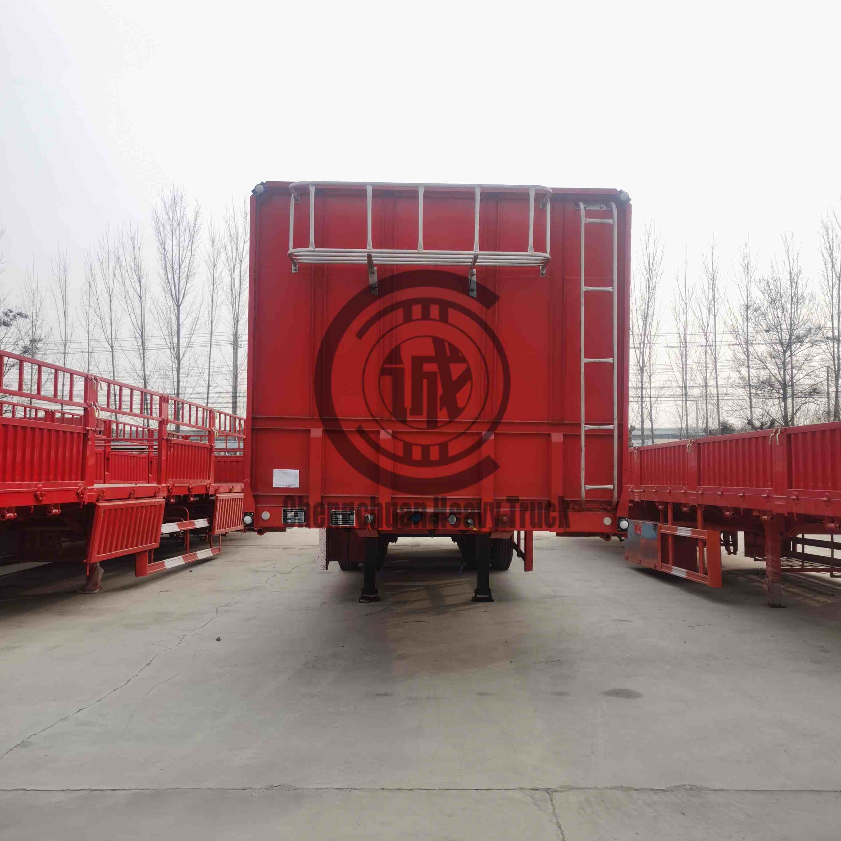 New  40ft 60ton Sidewall Side Wall Drop Side Truck Trailer For Sale Customized Sugar Cane Harvest Stake Fence Semi Trailer