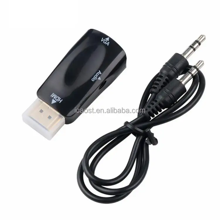 HD 1080P Male to Female HDTV to VGA Adapter Audio Cable Converter For PC Laptop TV Box Display Projector VGA Adapter