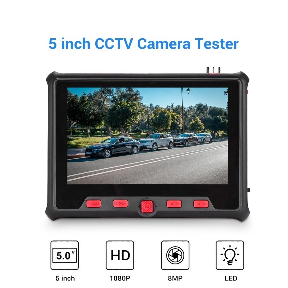 5 inch cctv  8MP ahd monitor TVI CVI CVBS tester PIZ RS485  UTP Cable tester mini monitor for video camera