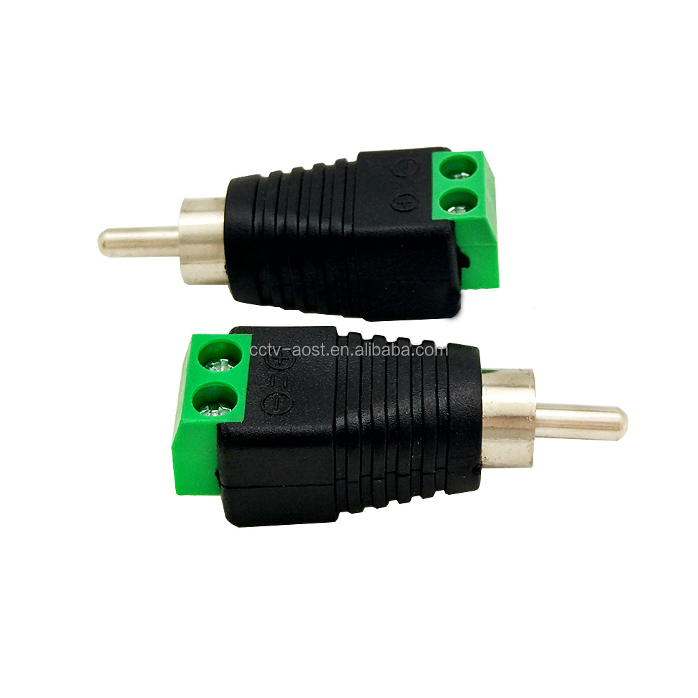 Speaker Wire Cable To Audio Male RCA Connectors Adapter Jack Press Plug Connector For Multimedia