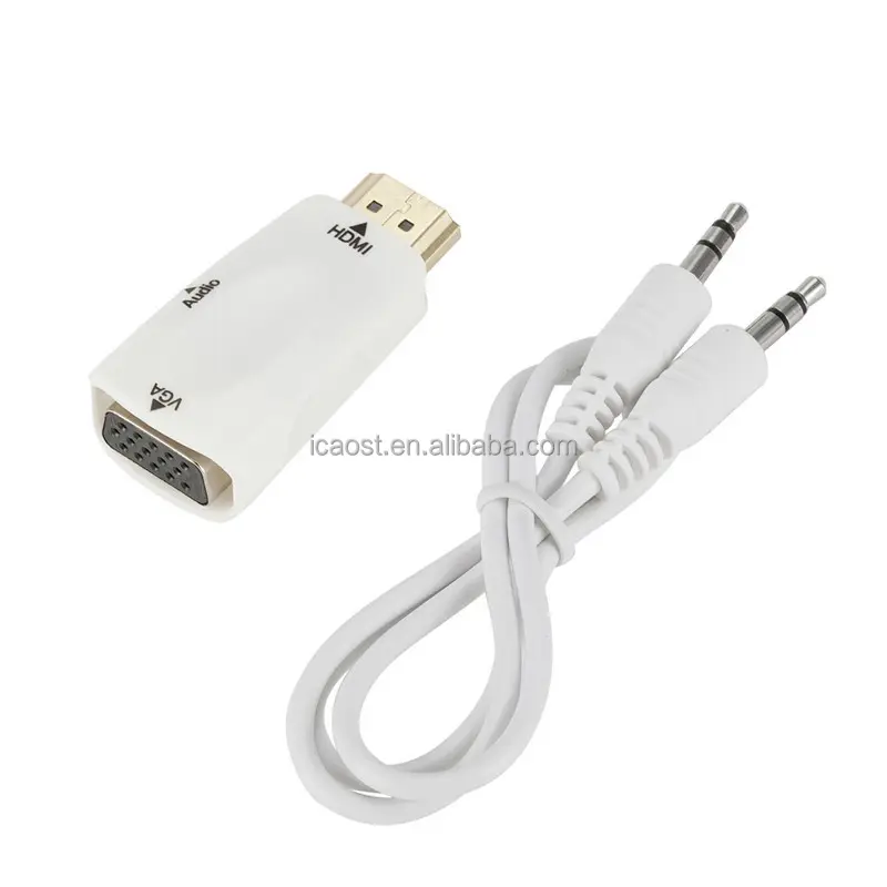 HD 1080P Male to Female HDTV to VGA Adapter Audio Cable Converter For PC Laptop TV Box Display Projector VGA Adapter