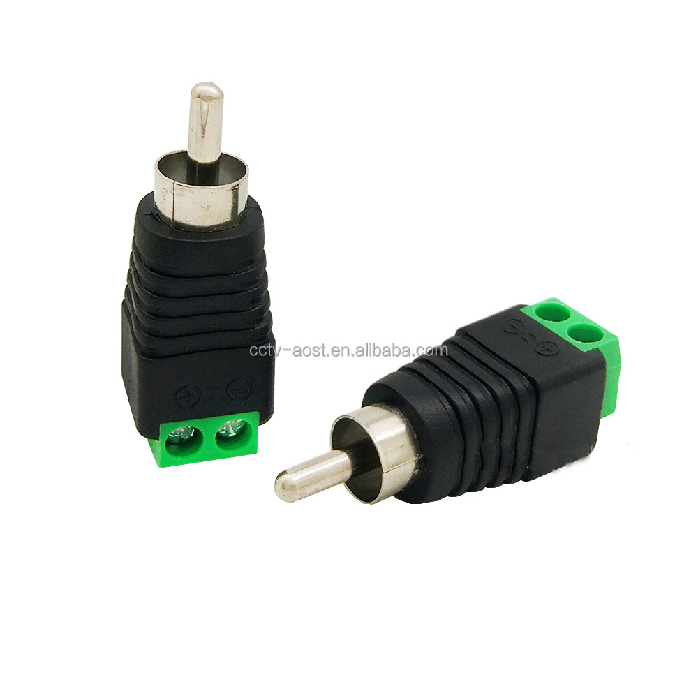 Speaker Wire Cable To Audio Male RCA Connectors Adapter Jack Press Plug Connector For Multimedia